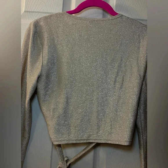 Reformation Jupiter Metallic Cropped Tie Top - Picture 7 of 7